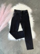 Spodnie jeansowe grafitowe momfit (S) Zara
