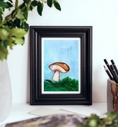 Akwarela A5 "Podgrzybek", malowana ręcznie, grzyb, las