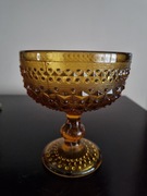 Duży pucharek cukiernica bursztynowa Hsg Ząbkowice romby i guziki