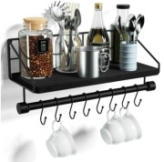 Półka Z Uchwytem Na Ręcznik i Haczykami na kubeczki regał kuchenny