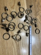 metalowe kółka z klipsami do zawieszania zasłon lub firan na karniszu