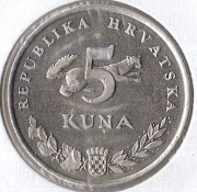 CHORWACJA 5 kuna 2009, KM# 11, AU, tekst chorwacki