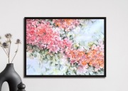 Obraz akwarele kwiaty malowany A3