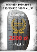 Opony letnie 4szt. Michelin Primacy 4 – 235/45 R20 100V XL – Stan idealny!