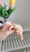 Krewetka na szydełku, brelok, zawieszka handmade 