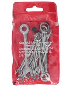 Zestaw kluczy płasko-oczkowych 10 szt. ze stali