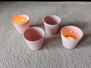 Zestaw 4 matowych świeczników / osłonek – Pudrowy Róż IKEA