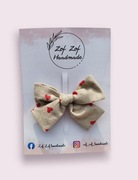 Kokarda do włosów na spince wzór serduszka