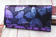 Portfel damski Peterson skóra naturalna Purple Flower