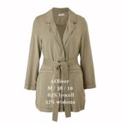Damski prochowiec s.Oliver oliwkowy nowy 38 M lyocell wiskoza bawełna