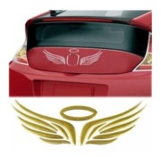 ANIOŁ STRÓŻ NA LOGO AUTA MOTORU 3D SREBRNE