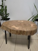 Stolik kawowy dębowy plaster drewna jasny 