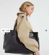 River Island shopper bag logowana torebka xxl czarna old money elegancka