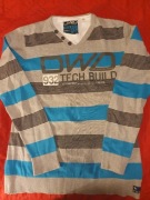 Śliczny sweter w serek z wstawką jak t-shirt