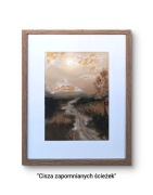 Obrazy akrylowe na papierze w ramkach 30x40 cm, akryl i pasta strukturalna 