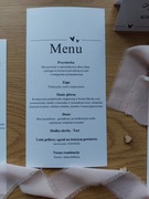 Menu weselne/komunijne, ślub, wesele, komunia, papeteria