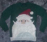  george Świąteczny sweter Mikołaj z brodą 9-10 lat_ 135-140 cm