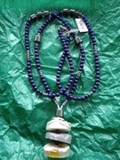 Wisior naszyjnik YES hematyt fioletowy + kamień mega długi