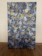 Obraz olej złoto srebrne liście abstrakcja  60x100