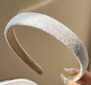 Koreańska opaska błyszcząca biała