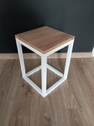 Stolik kwietnik szafka nocna biały złoty dąb 50 cm