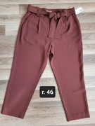 Czekoladowe spodnie materiałowe r. 46 H&M