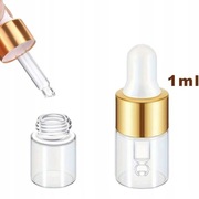 BUTELKA SZKLANA 1 ML Z PIPETĄ ZŁOTO BIAŁĄ NA SERUM OLEJEK 