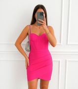 Sukienka bandażowa neonowa hit lata zdbiona mini 40 L 