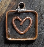 Miedziane serca, zawieszka walentynki z miedzi