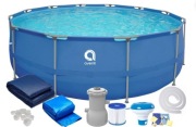 Basen ogrodowy, stelażowy, AVENLI, zestaw 17w1, 366x76 cm