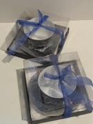 2 filiżanki porcelanowe błękitny paw