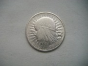 POLSKA MONETA  2 zł 1933 r. GŁOWA KOBIETY JADWIGA (SREBRO ) 