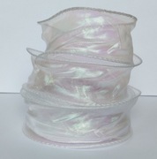 Wstążka błyszcząca szeroka 4 cm mieniąca syrenka kokardy bukiety