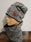 Zestaw chłopięcy zimowy czapka + komin rozm.52-54