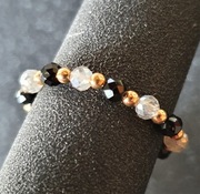 Elastyczny pierścionek Labradoryt/Spinel naturalny