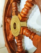 Drewniane Koło sterowe jachtowe okretowe 31cm piasta serce mosiężne morskie