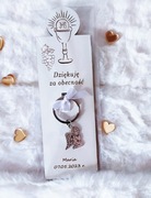 Podziękowanie dla gości, brelok Anioł, Komunia 