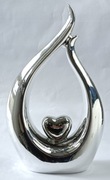 CERAMICZNA OZDOBA DEKORACJA RZEŻBA LUSTRZANA 21 CM SERCE