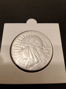 Srebrna moneta II RP Głowa kobiety Jadwiga 10 zł 1933 r.