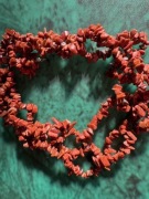 Korale naszyjnik z czasów PRL kolekcja kamień piaskowiec lśniący brąz 