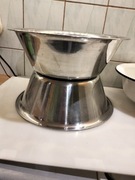 Miski nierdzewne plus emaliowana komplet 3