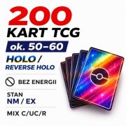 200 kart Pokemon TCG holo/reverse bez energii stan NM/EX bulk