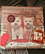 Diamentowe malowanie. WESTIE. Boże Narodzenie 30x30cm