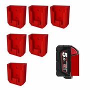 6x Uchwyt na baterie akumulator Milwaukee M18 click ZESTAW wieszak ścienny