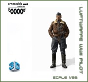 Figura pilota z druku  3D  wysoka jakość   1/32