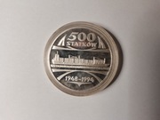 Srebrna moneta 1 uncja próba Ag925 500 statków Stocznia Szczecińska