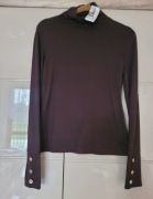 bluzka made in italy czekoladowa z guzikami nowa