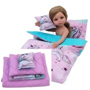 Poszewki + wkłady - Pościel Jednorożce dla lalki typu Paola, Barbie