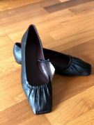 ZARA czarne baleriny-100% skora -37-NOWE! 