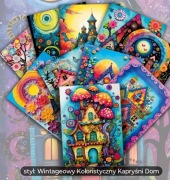 Zestaw 20 sztuk ASSTSS Pocztówek Vintage z Domami